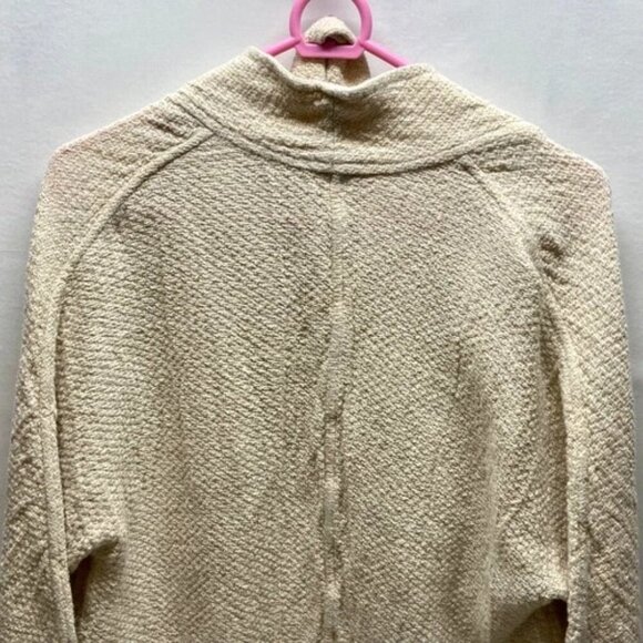 Massimo Dutti Open Front Cardigan Women's Medium Cream Beige Sweater Belted GUC - Picture 4 of 14
